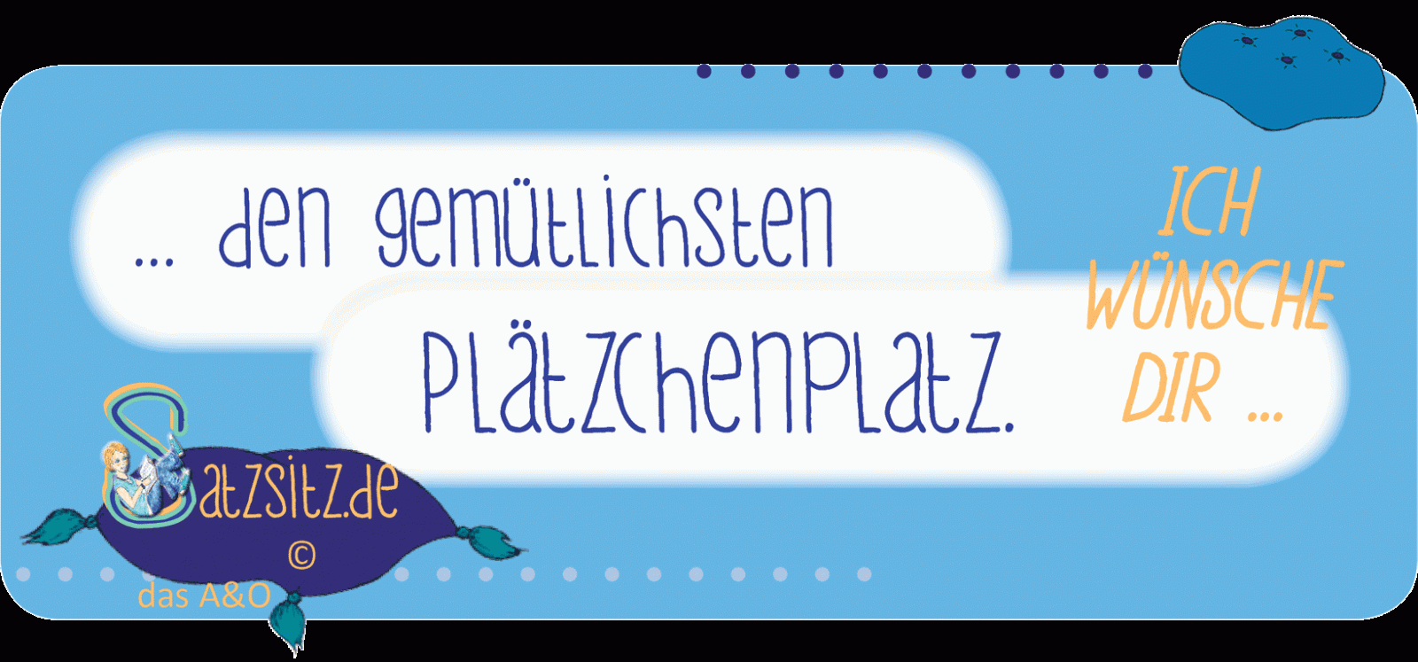 Illustration mit Wunsch von das A&O zum Mitnehmen: gemütlichste Plätzchenplatz